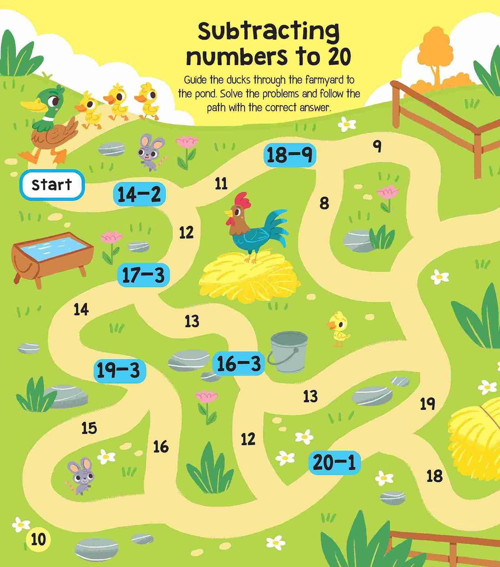 Fantastic Finger Trace Mazes: Awesome Subtraction Mazes