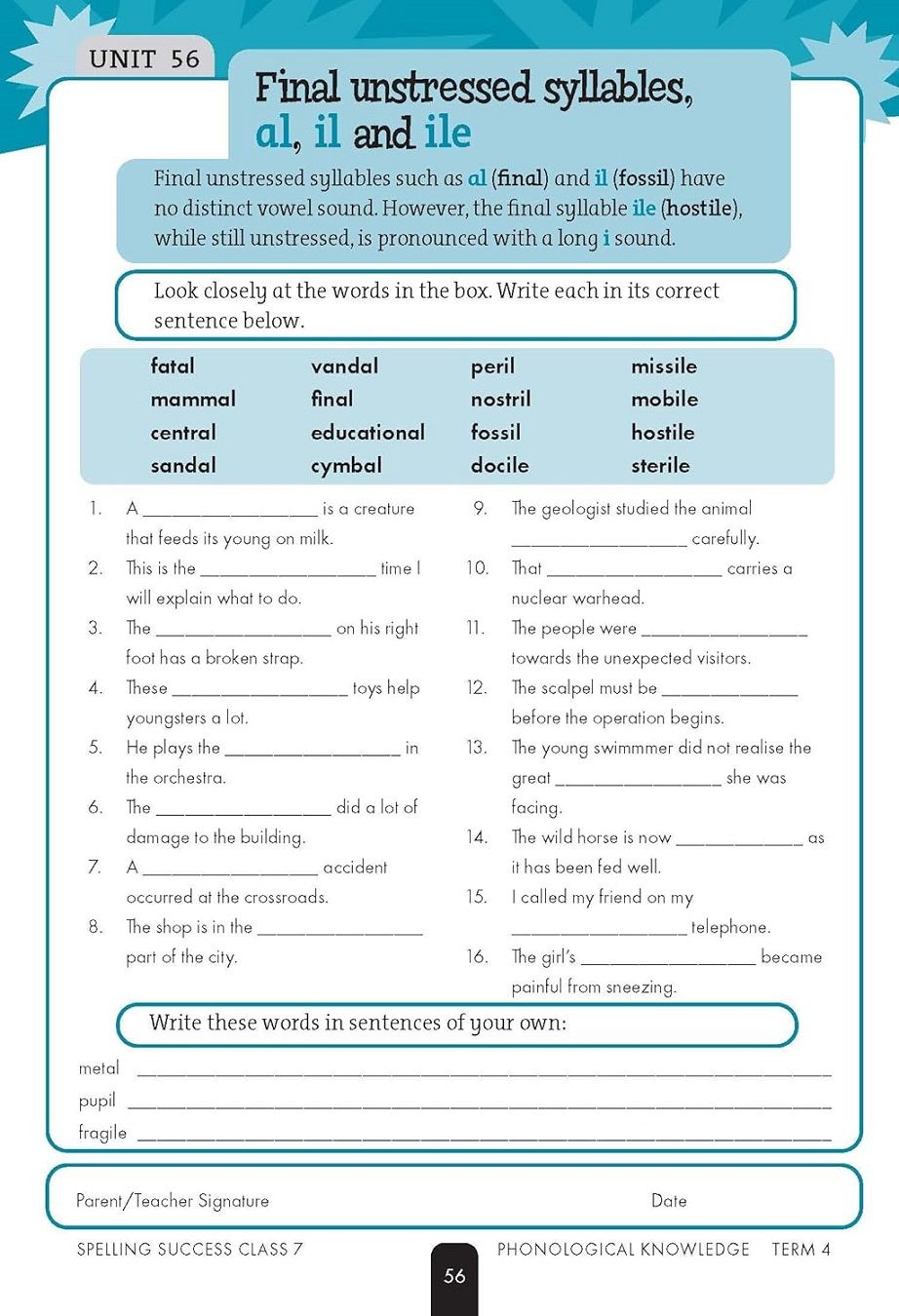 Spelling Success: Class 7