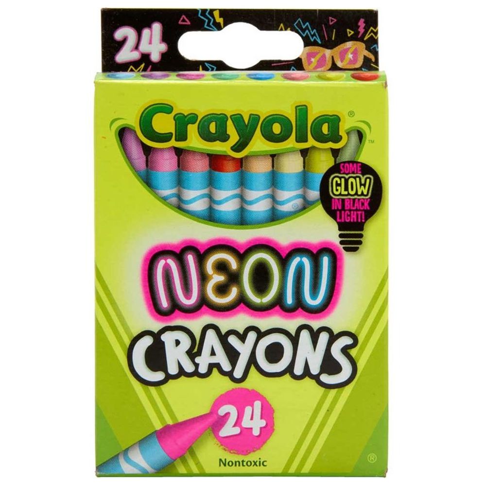 Crayola - Neon Crayons - Multicolor - 24 Pcs