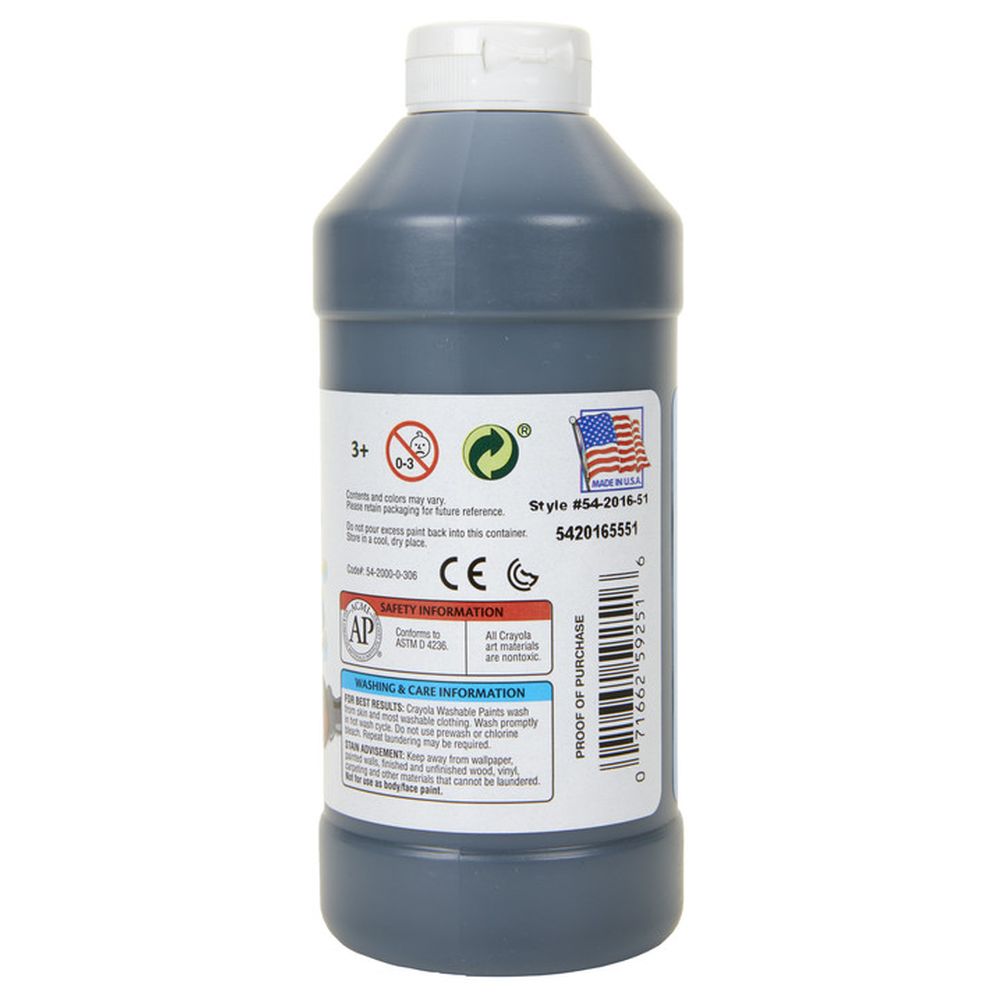 Crayola - Washable Finger Paint Bottle - Black - 473 ml