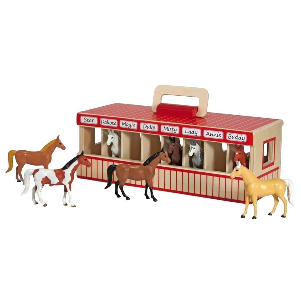 Melissa & Doug Take Along Show Horse Stable Play Set - 9 Pcs