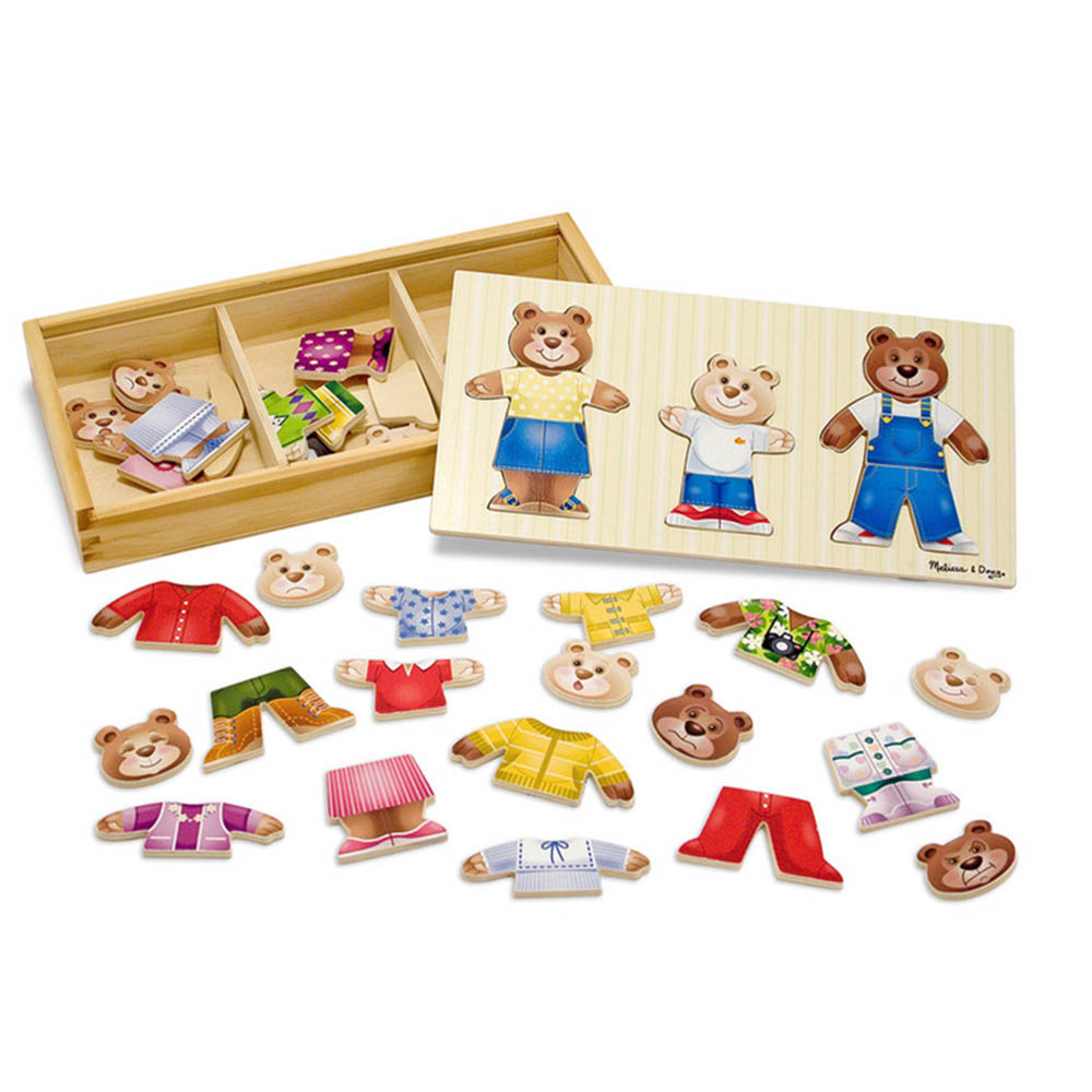 Melissa & Doug Wooden Dress-Up Puzzle - Bear Family - 45 Pcs