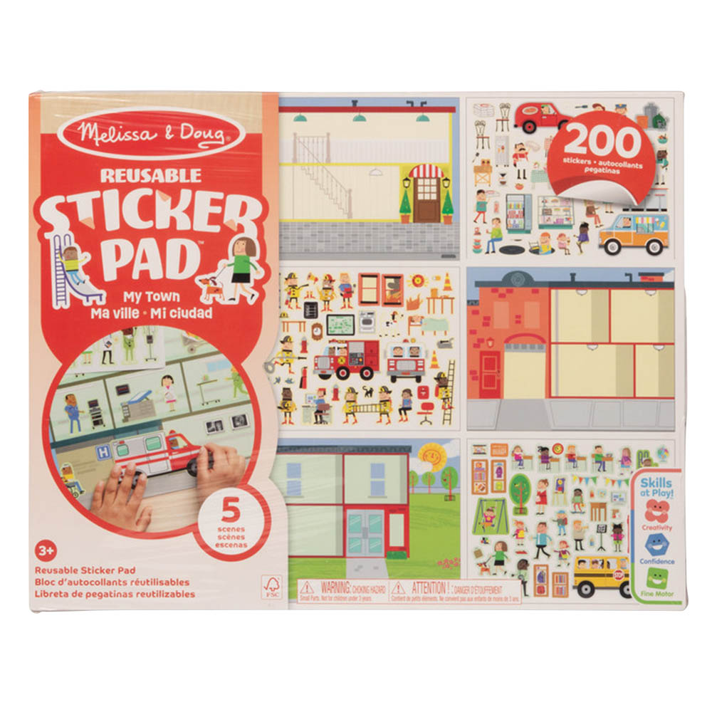 Melissa & Doug Reusable Sticker Pad - My Town - 200 Pcs