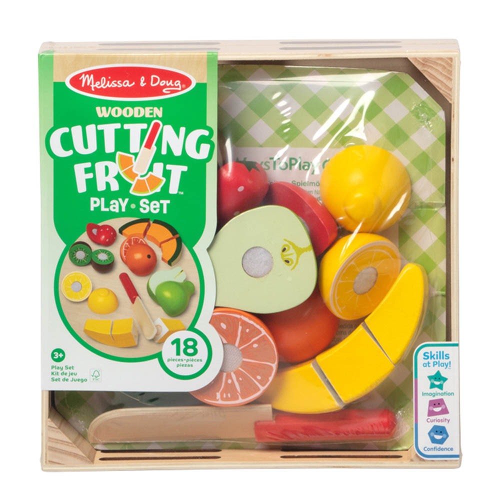 Melissa & Doug Wooden Cutting Fruit Playset - 18 Pcs