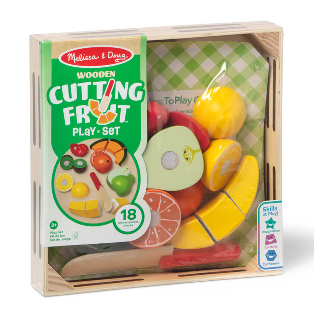 Melissa & Doug Wooden Cutting Fruit Playset - 18 Pcs