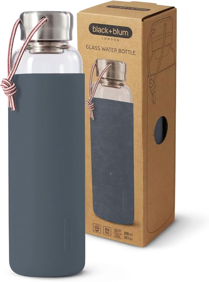 Black + Blum - Water Bottle Glass - Slate Grey - 600ml