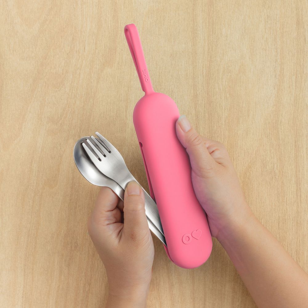 Omiebox - OmieUp Pod & Utensil Set - Blush - 3 Pcs