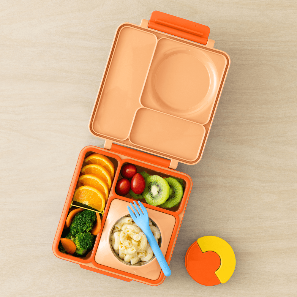 Omiebox - 3 Compartment Thermos Lunch Box - Poppy Orange