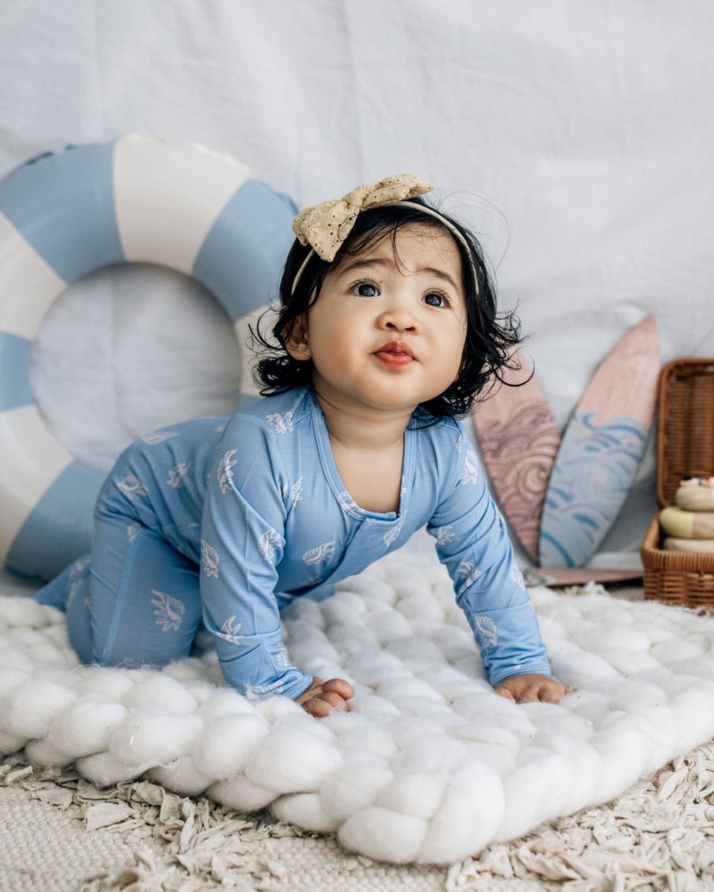 Bumbabae Mag Clasp Sleepsuit Seashells