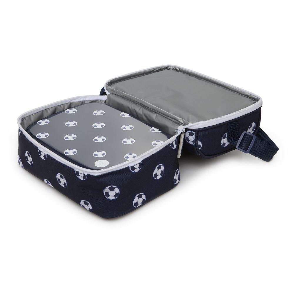 Little IA - Personalized Football Double-Decker Lunch Bag - Blue