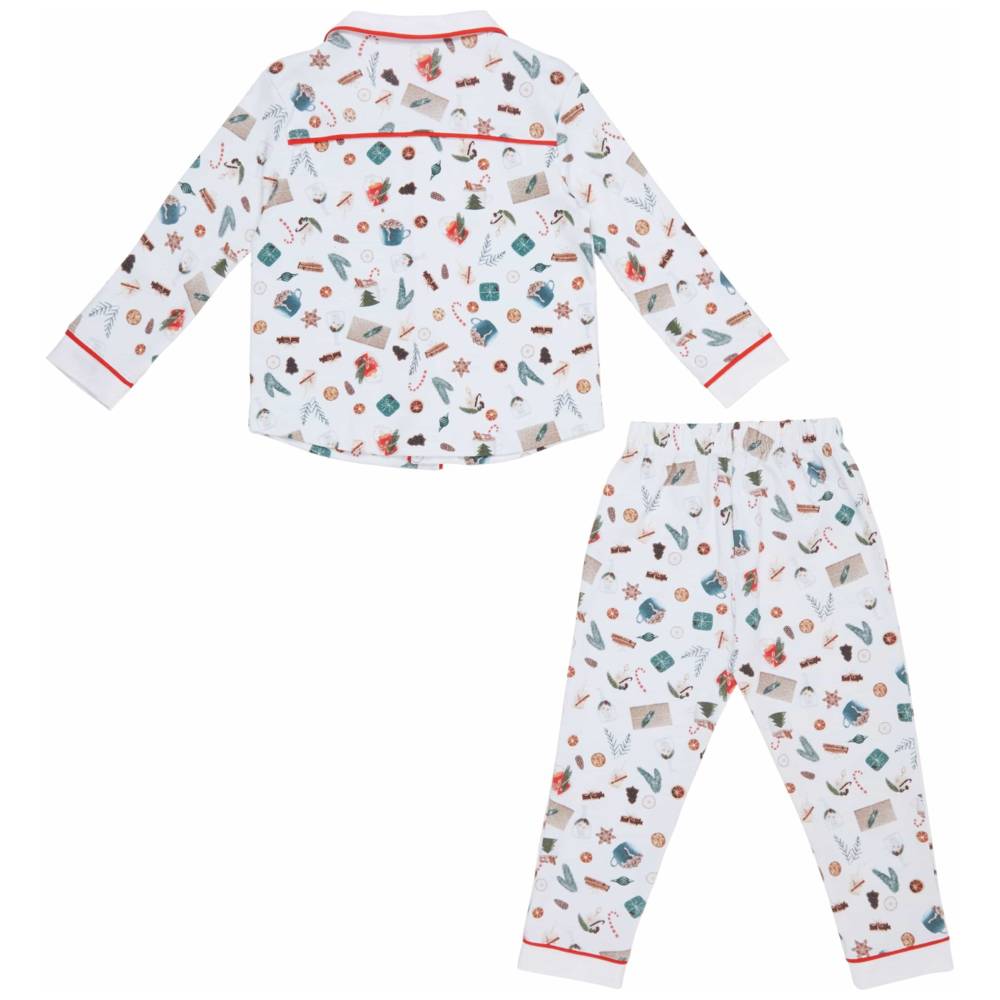 Little Ia 2pc-Set Kids Christmas Pyjama Set - White