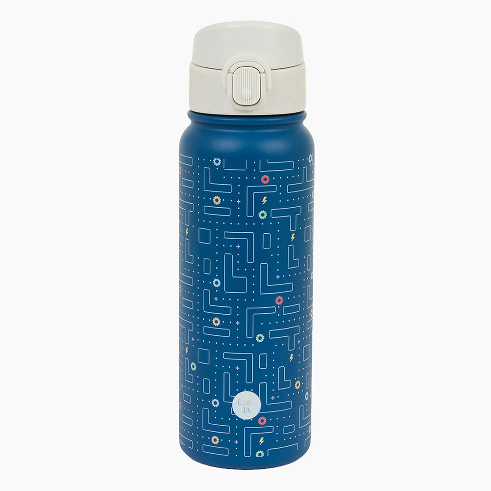 Little IA - Gaming On Stainless Steel Bottle With Spout - Blue