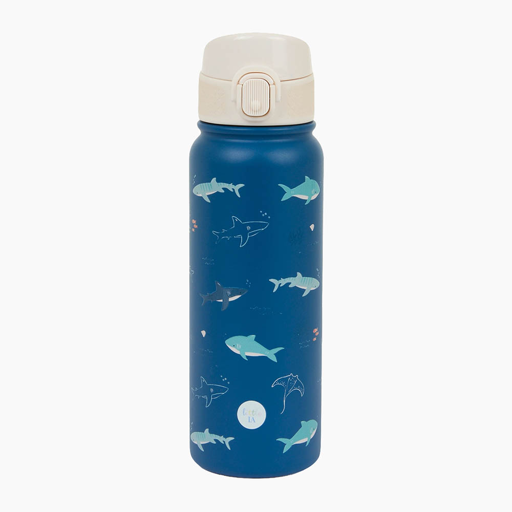 Little IA - Open Water Stainless Steel Bottle With Spout - Blue