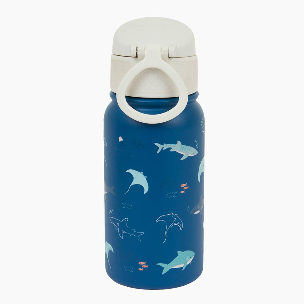 Little IA - Open Water Stainless Steel Bottle With Straw - Blue