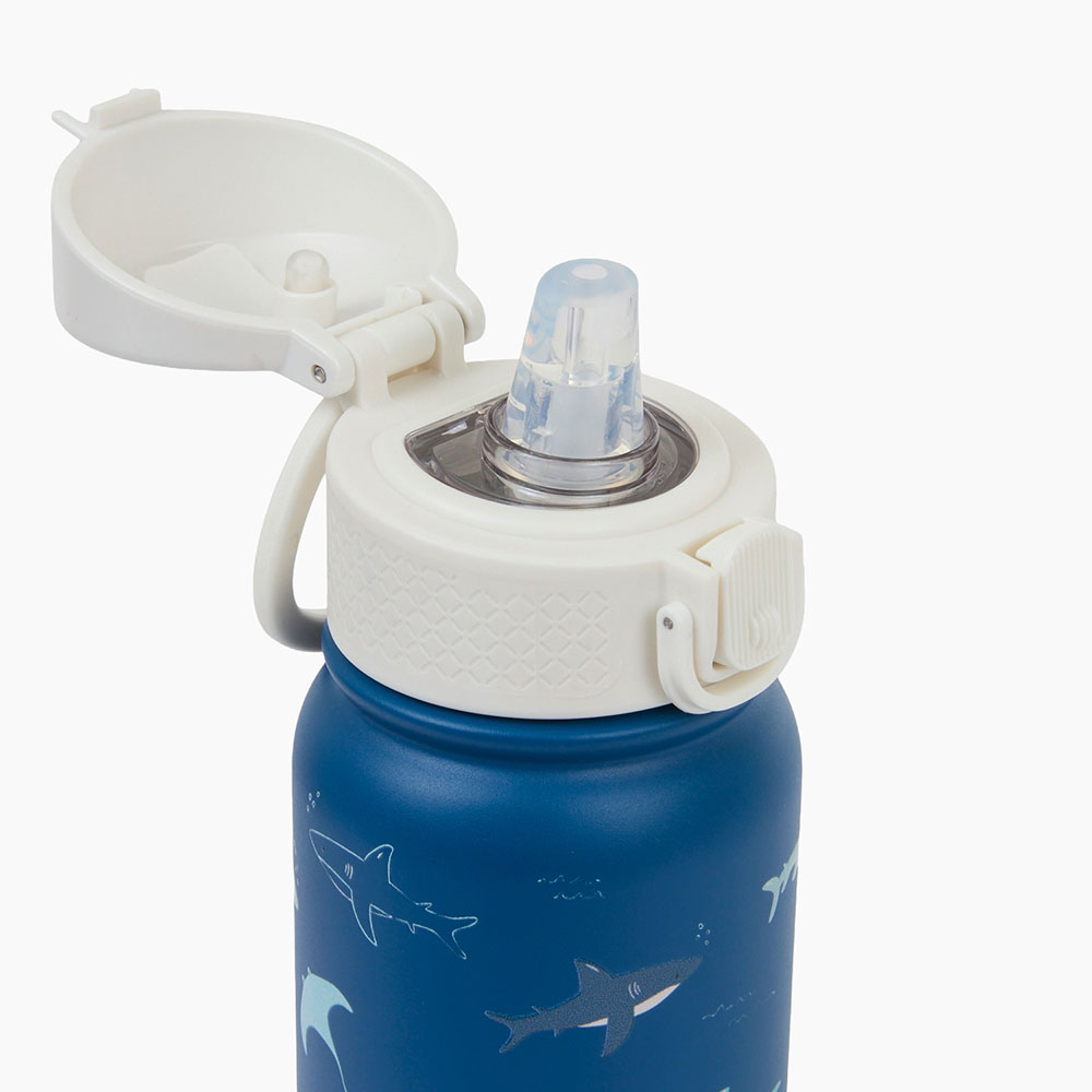Little IA - Backpack With Stainless Steel Insulated Water Bottle - Open Water - Small