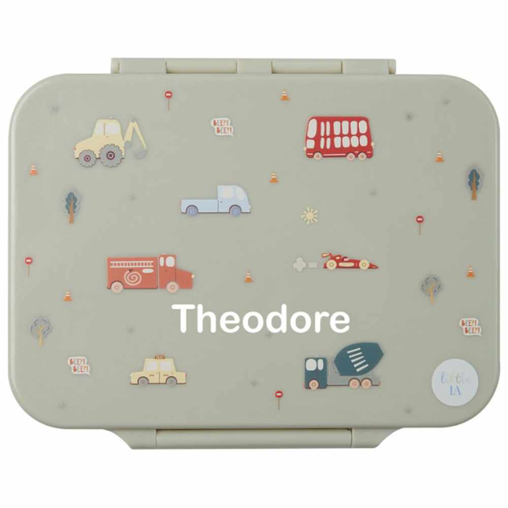 Little IA - Personalized 4-Compartment Transport Bento Box - Green
