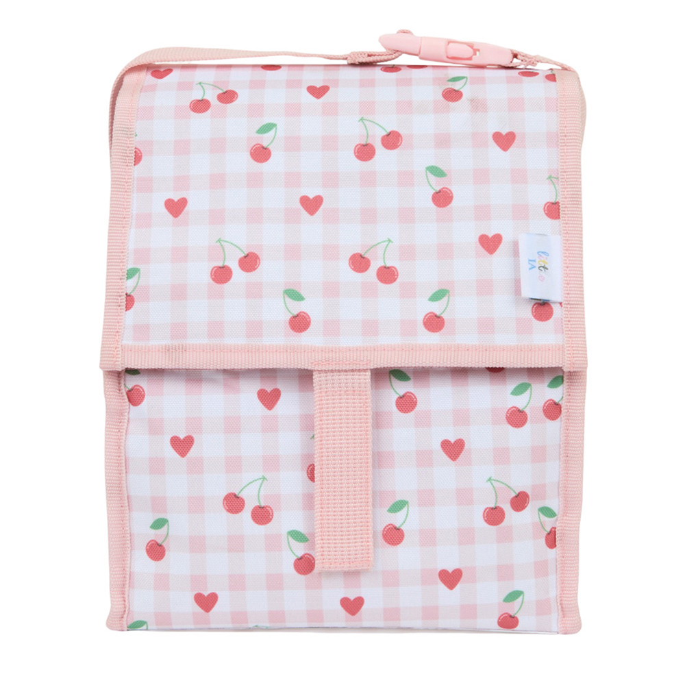 Little IA - Personalised Cherry Freezable Lunch Bag - Pink