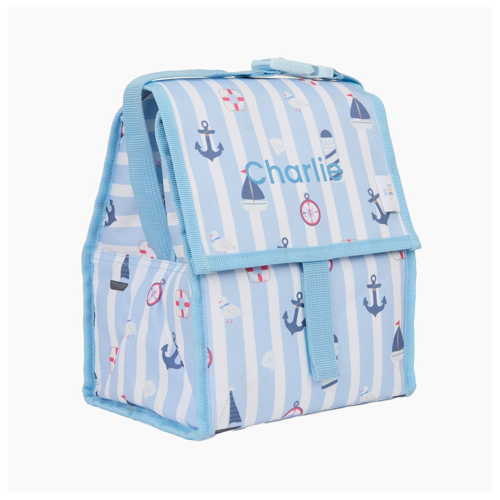 Little IA - Personalised Sailor Freezable Lunch Bag - Blue