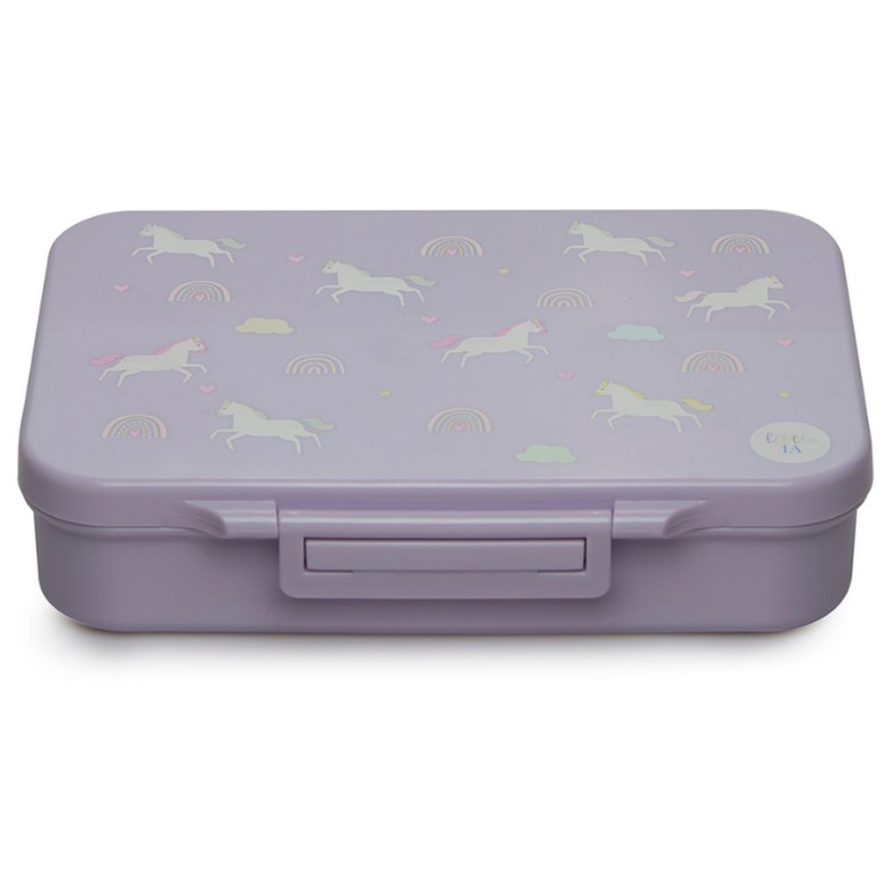 Little IA - Personalized 4-Compartment Unicorn Bento Box - Purple