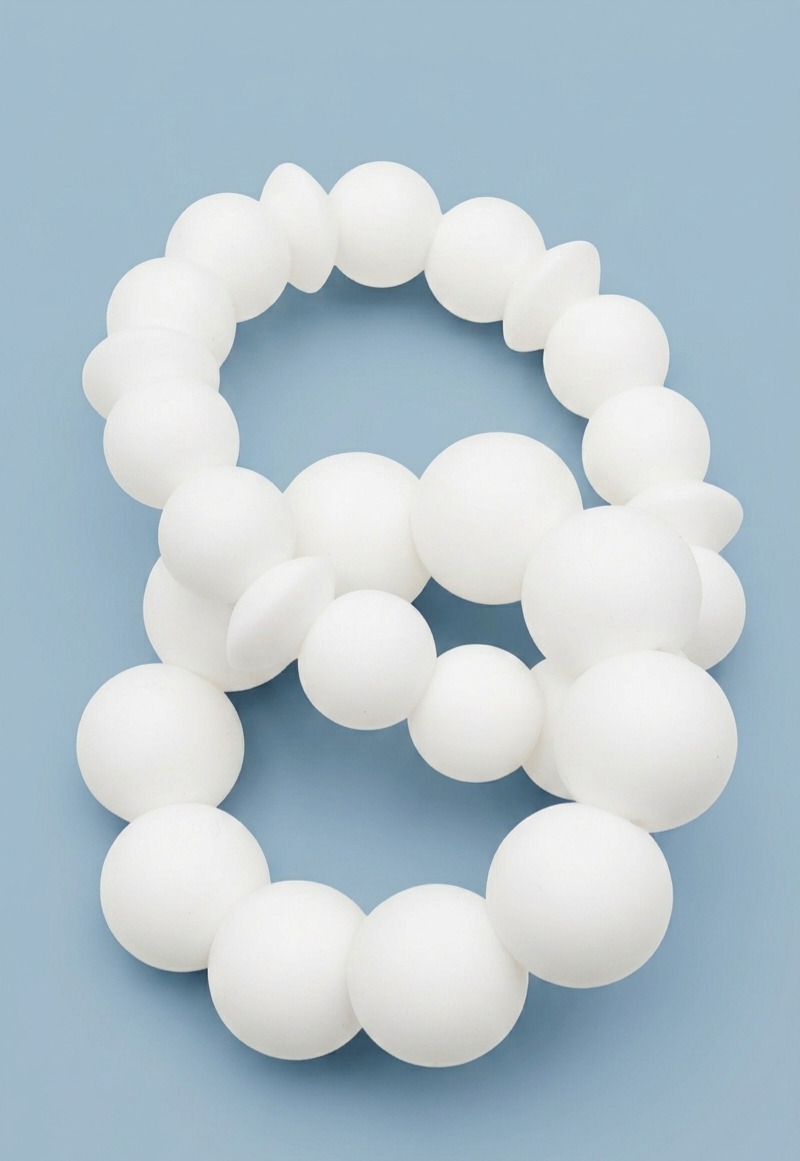 Maxims - Silicone Duo Teether Ring - White