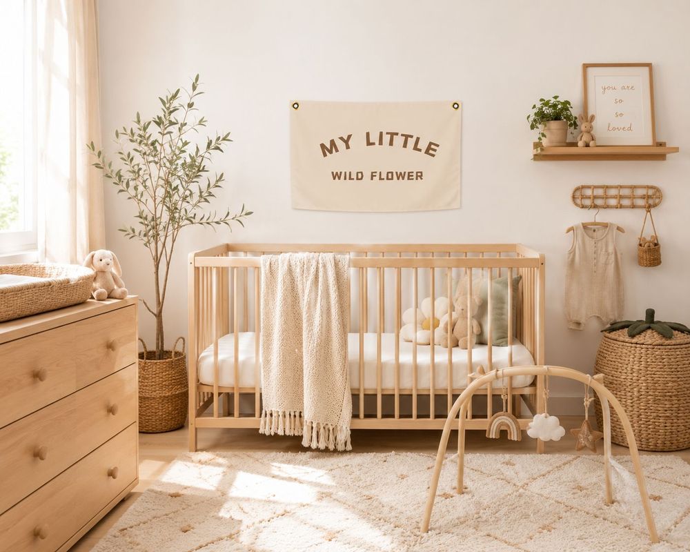 Maxims Baby Store - My Little Wild Flower Wall Canvas Banner