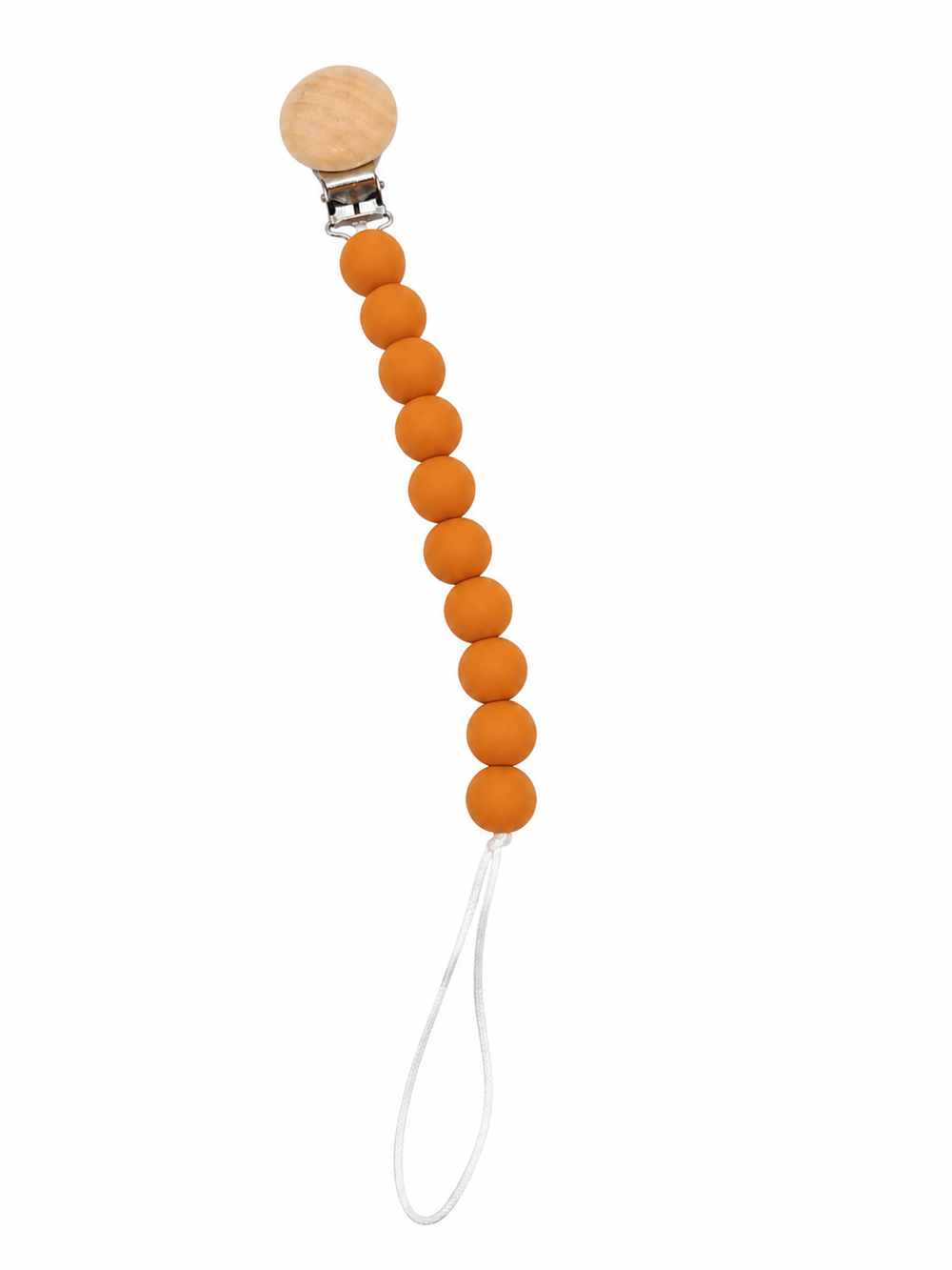 Maxims - Little Keeper Silicone Bead Pacifier Clip - Orange