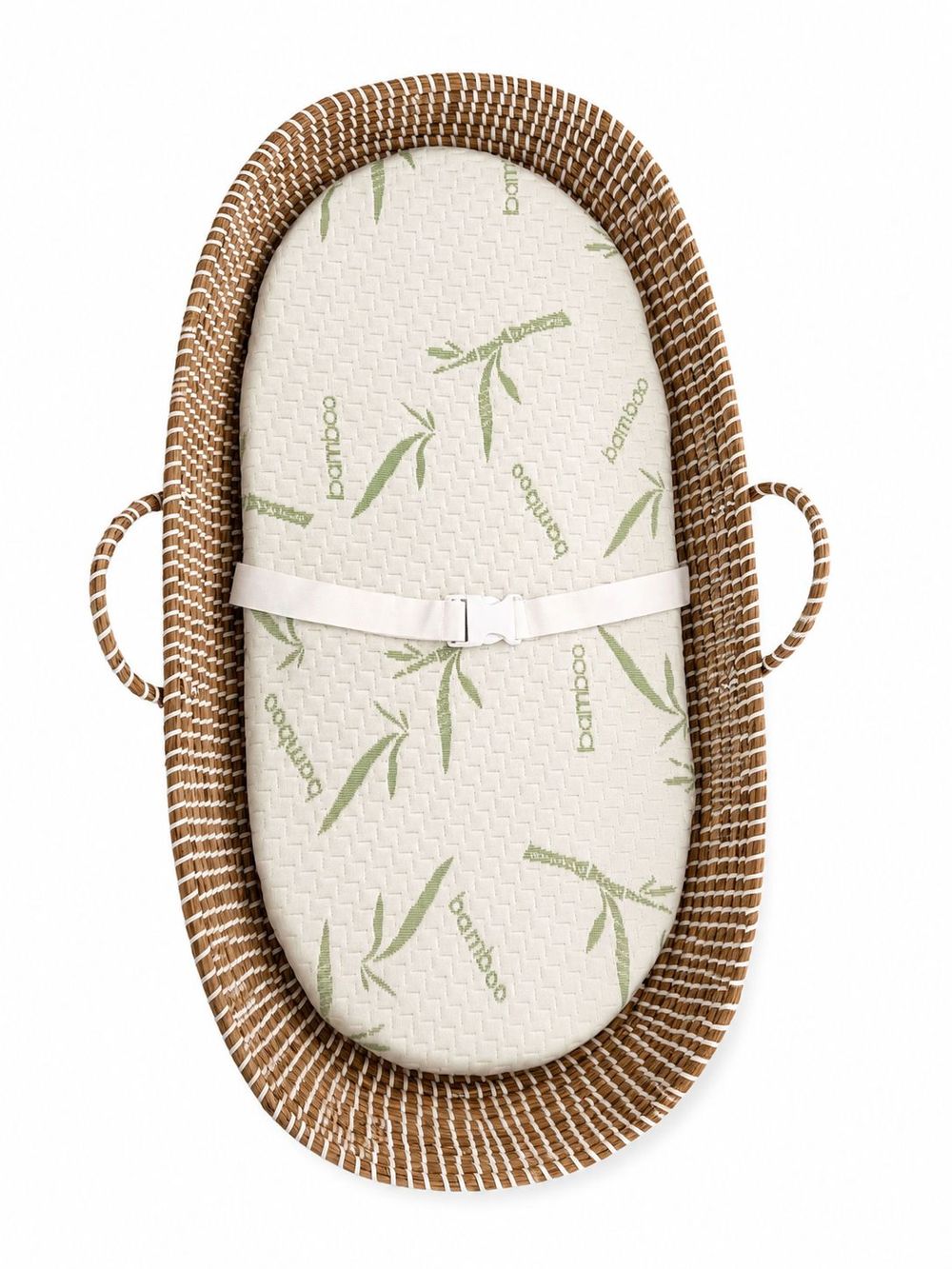 Maxims - Handwoven Moses Basket With Bamboo Baby Mattress - Natural Rattan
