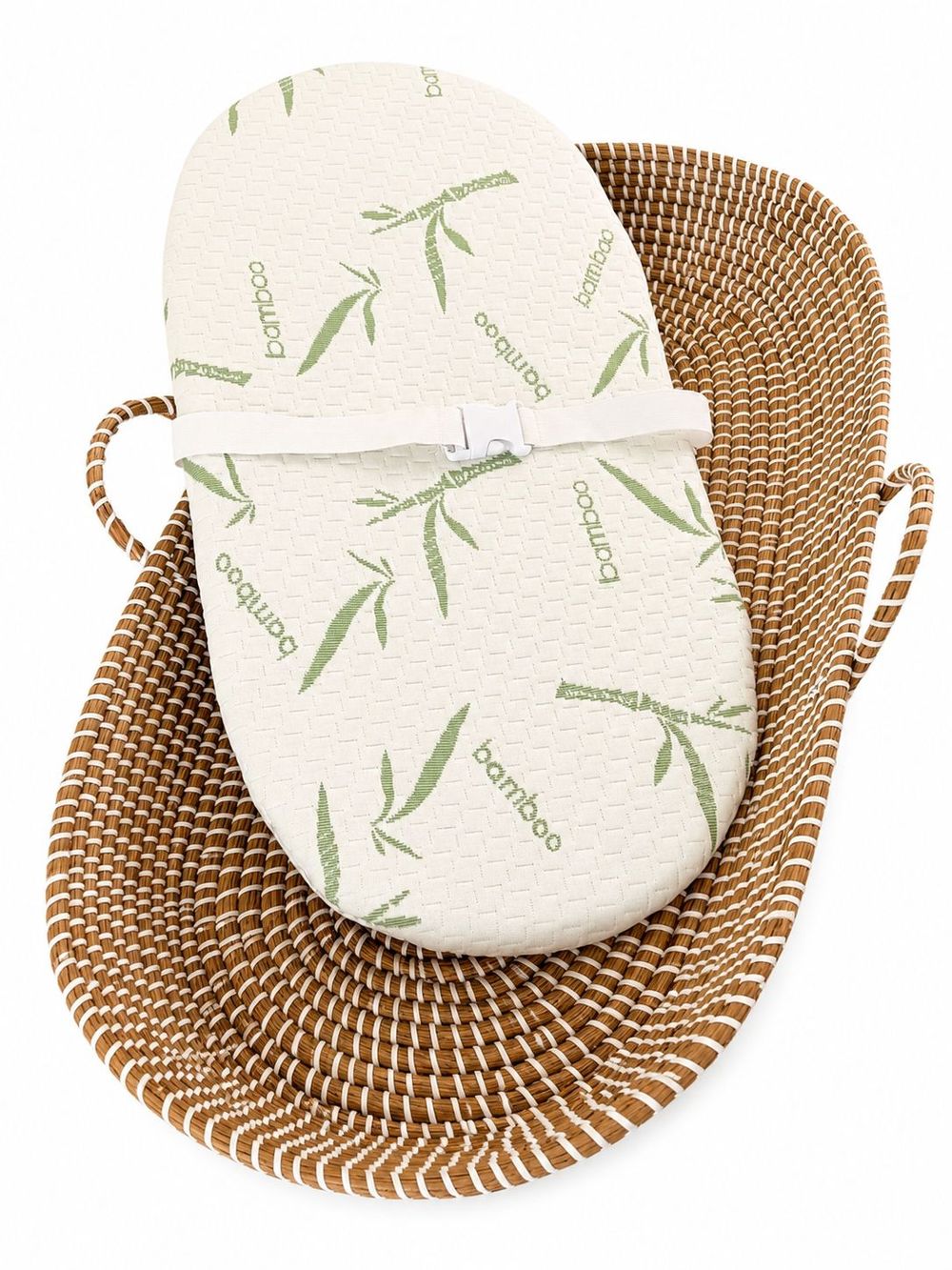 Maxims - Handwoven Moses Basket With Bamboo Baby Mattress - Natural Rattan