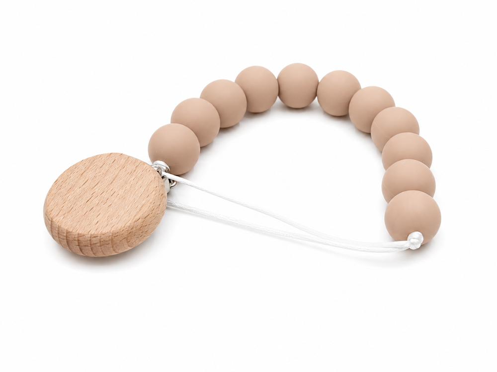 Maxims - The Dune Silicone Pacifier Clip - Taupe - Style May Vary - 1 Pc