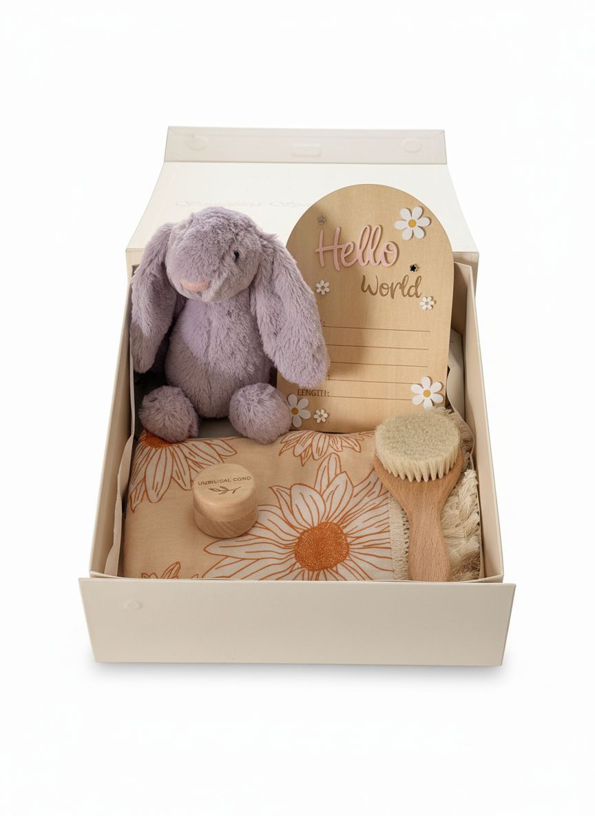 Maxims Baby Store - Hello World Baby Keepsake Gift Set - Multicolor - 5 Pcs