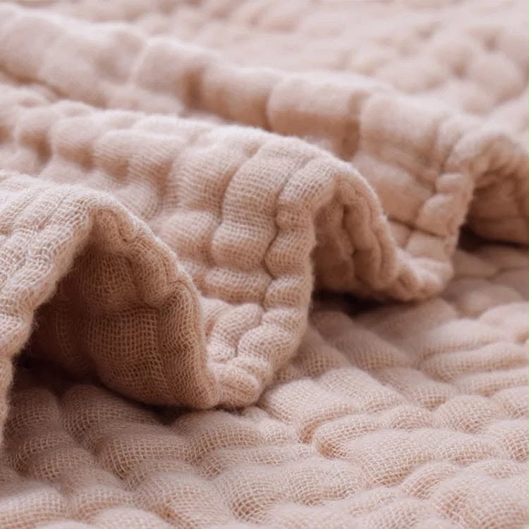 Maxims - Premium Plain Muslin Baby Blanket - Light Peach