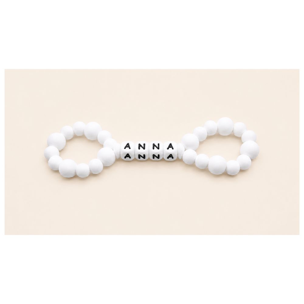 Maxims - Personalized The Infinity Silicone Bead Teether - White