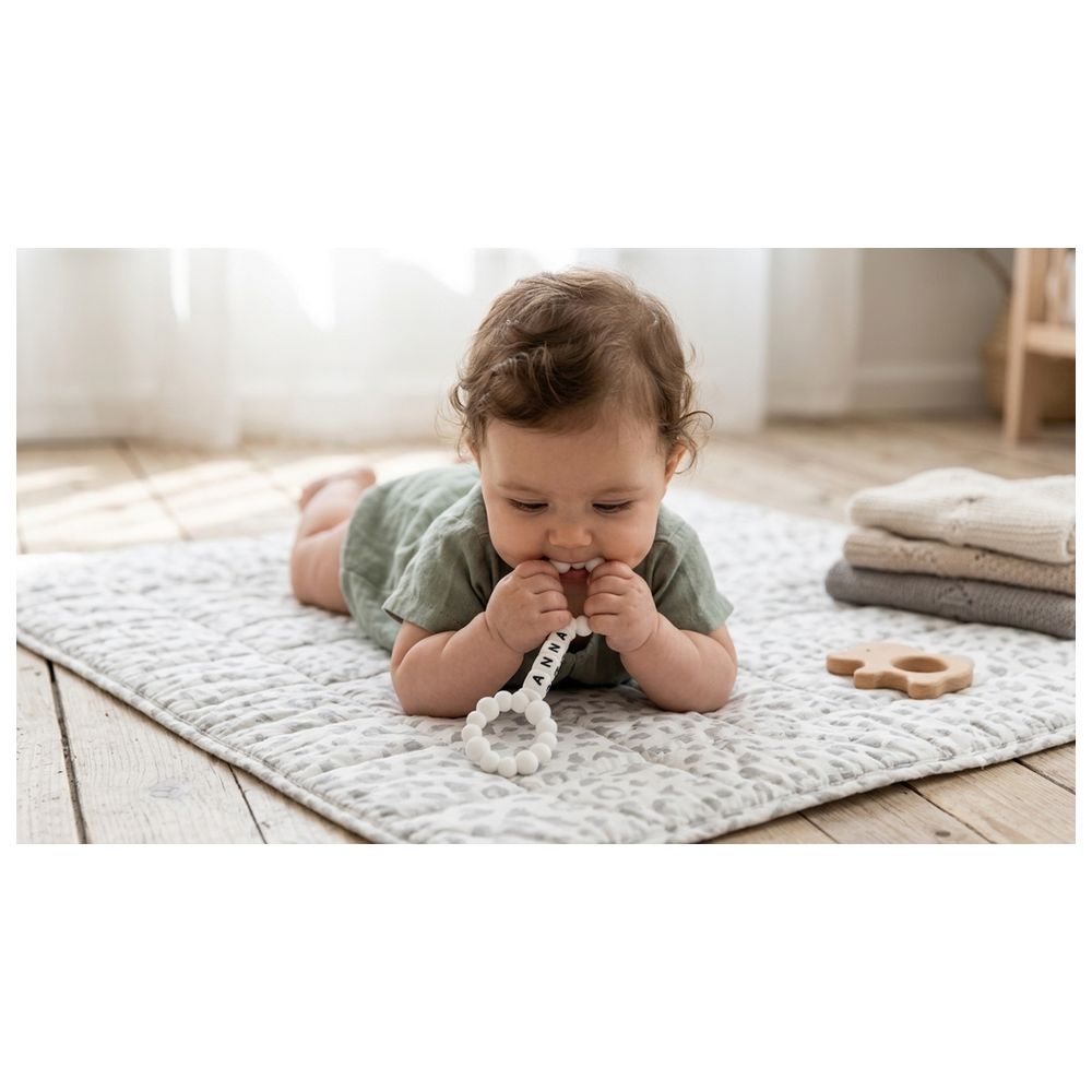 Maxims - Personalized The Infinity Silicone Bead Teether - White