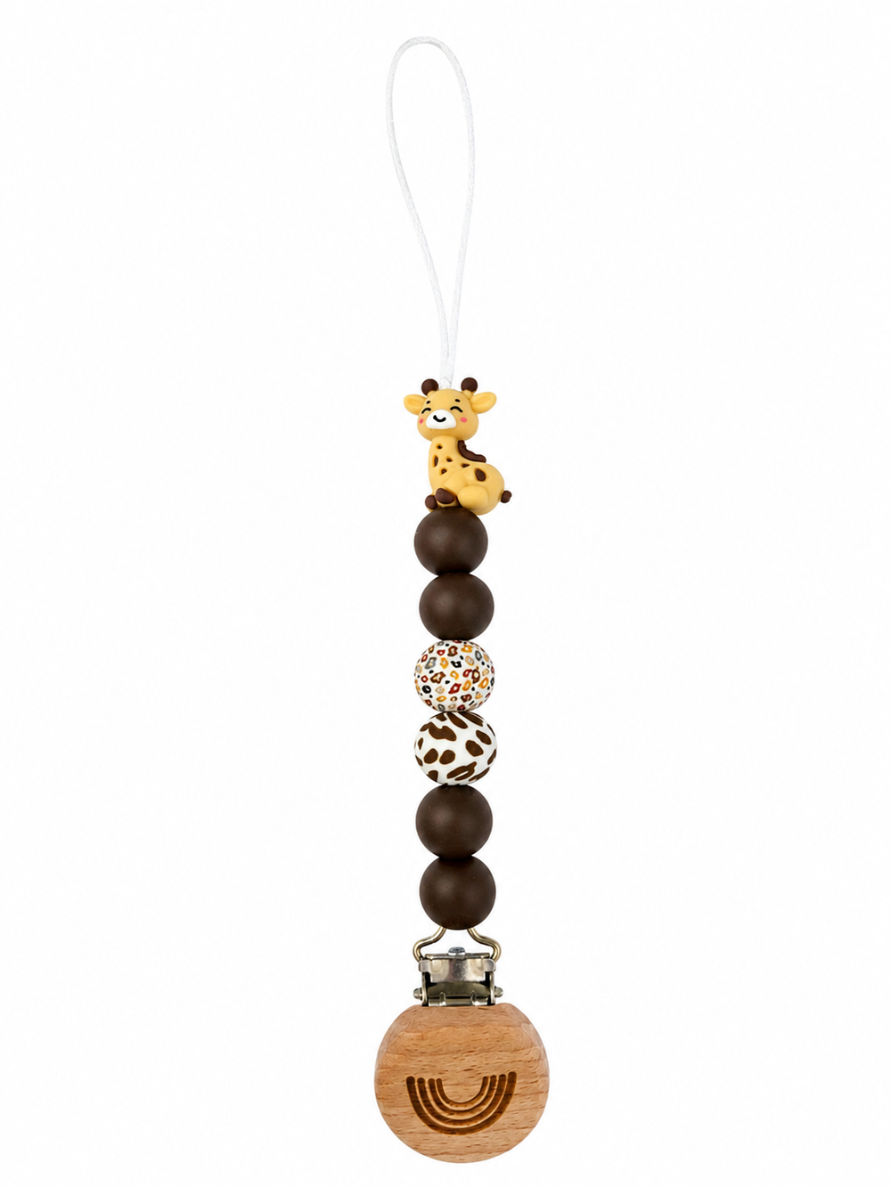 Maxims - Wild Safari Giraffe Pacifier Clip - Multicolor