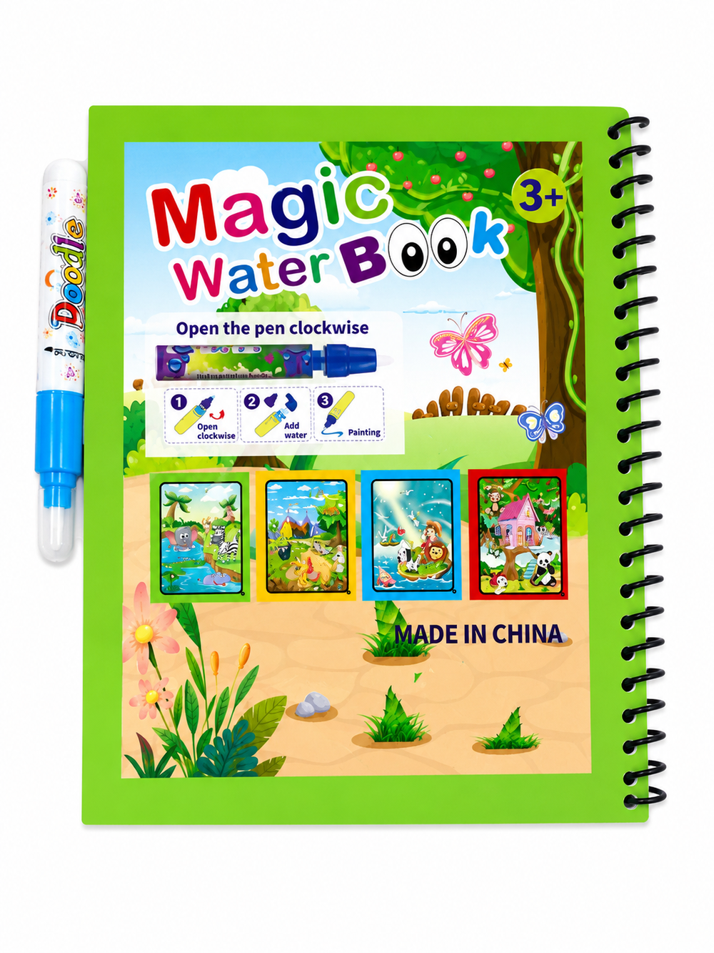 Magic Water Reveal Coloring Book - Jungle Adventure