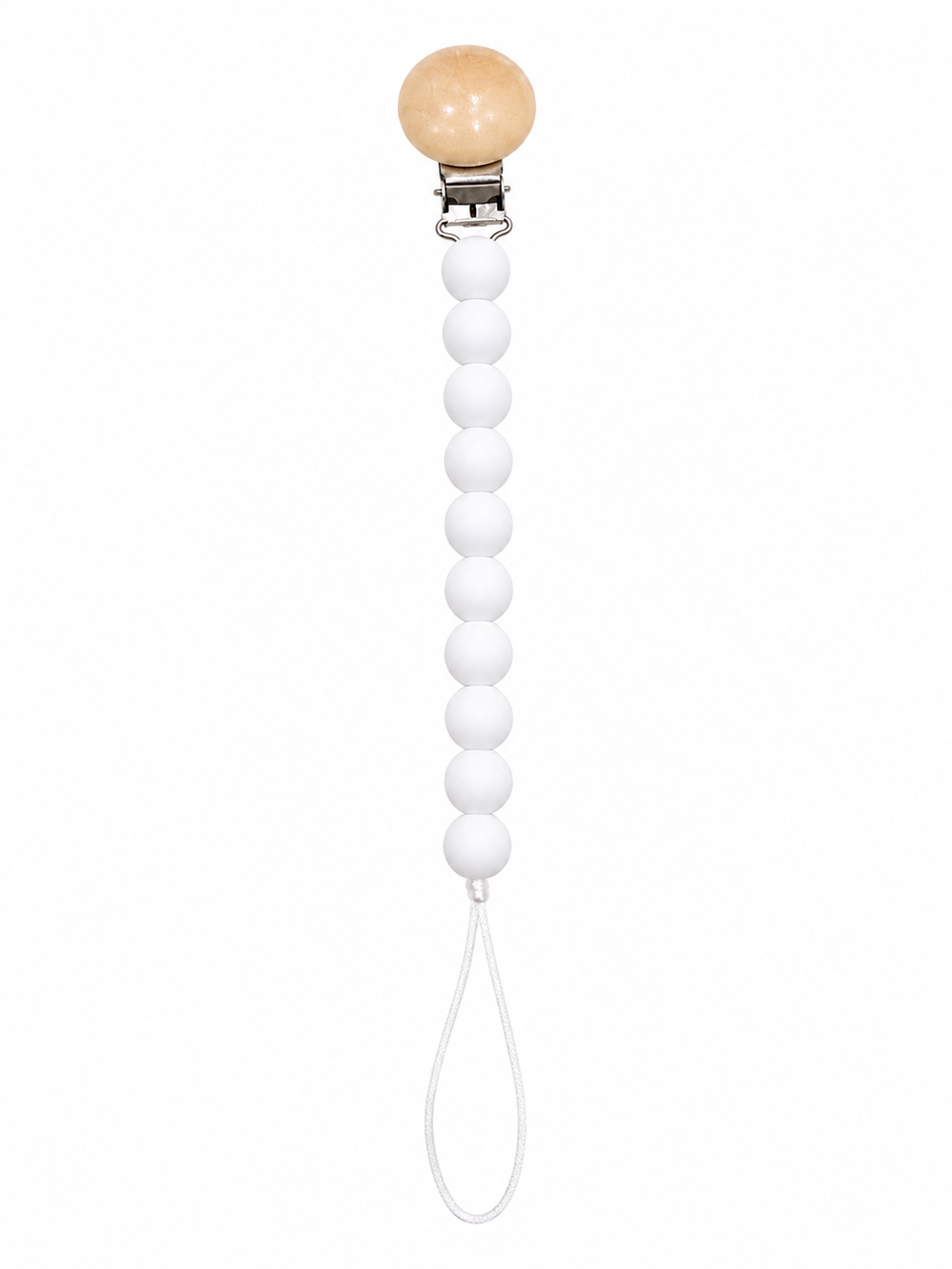 Maxims - Minimalist Silicone Pacifier Clip - White
