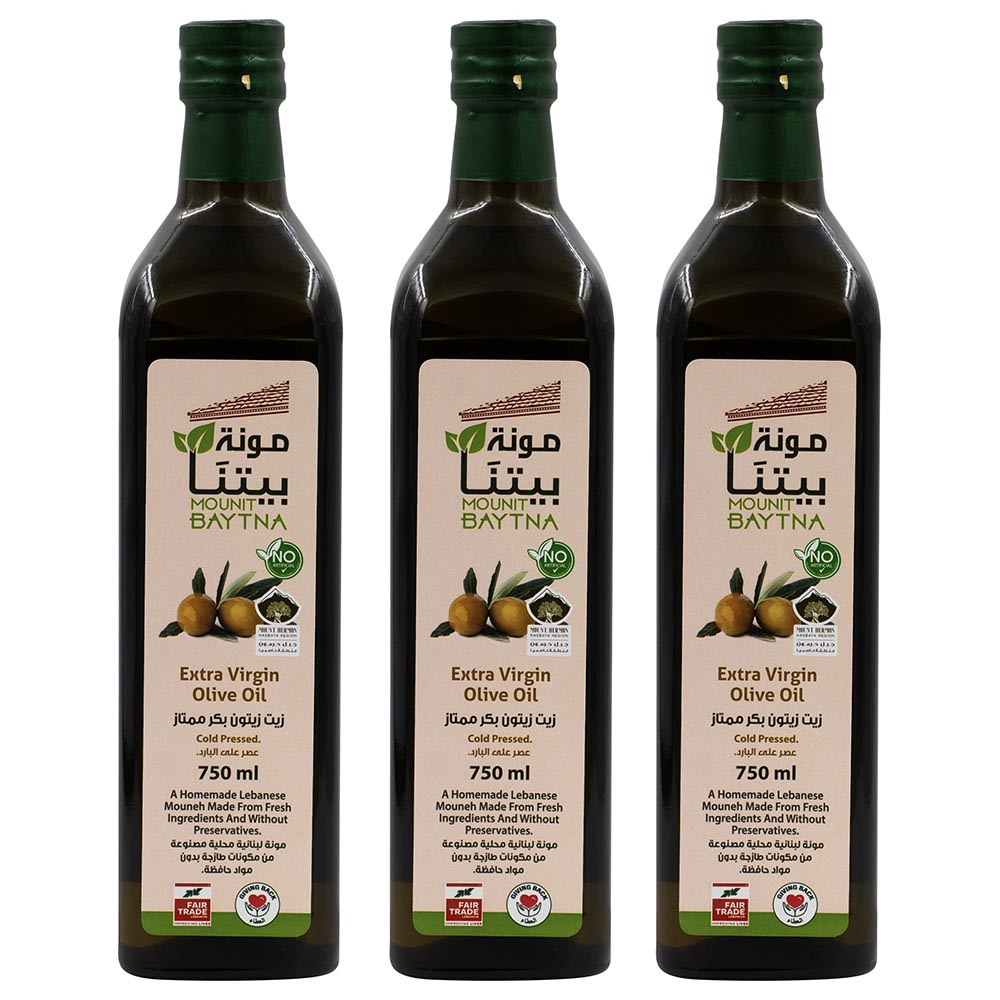 Mounit Baytna - Extra Virgin Olive Oil 750ml - Pack of 3