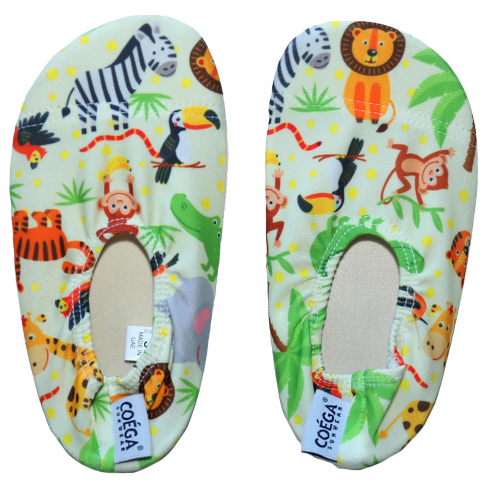 Coega Sunwear Boys Pool Shoes Jungle Animals - Green