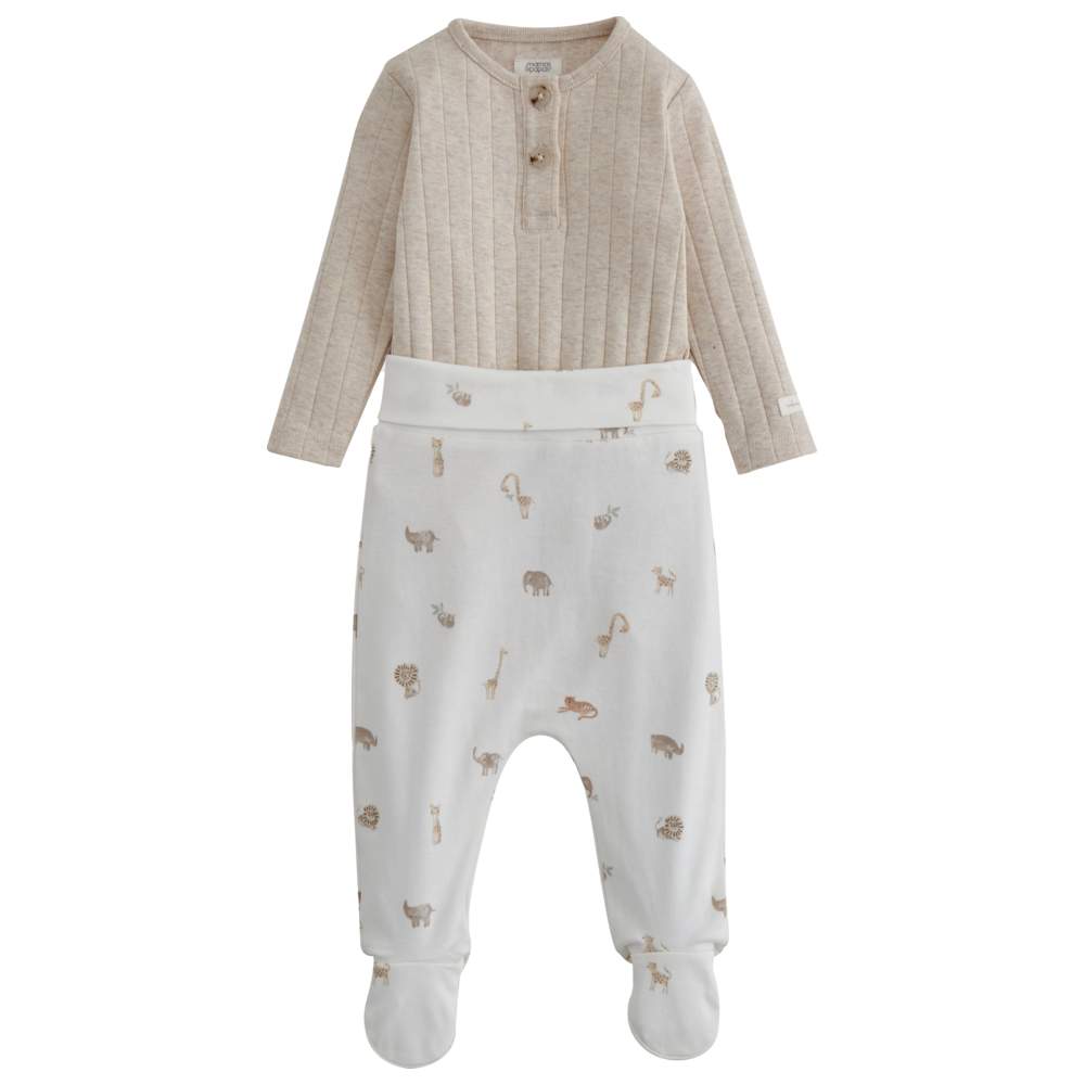 Mamas & Papas Baby's Bodysuit & Footed Pants - 2 Pcs