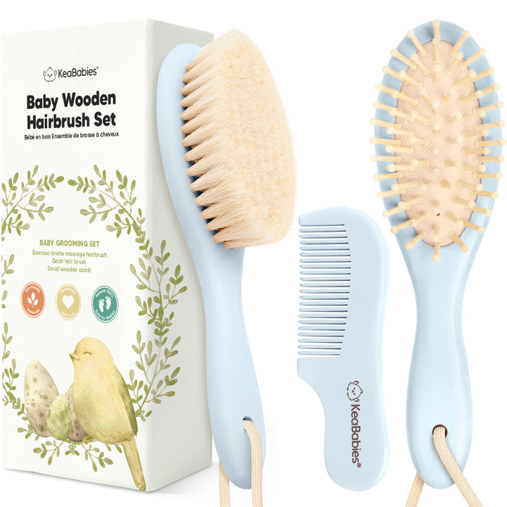 Keababies - Baby Hair Brush & Comb Set - Frost