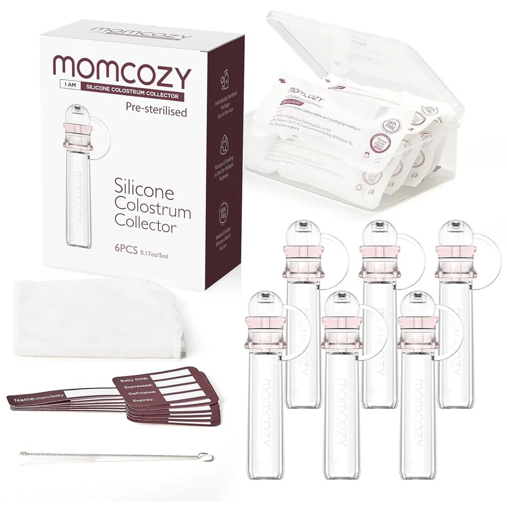 Momcozy - Pre-Sterilised Colostrum Collector Kit - White - 6 Pcs