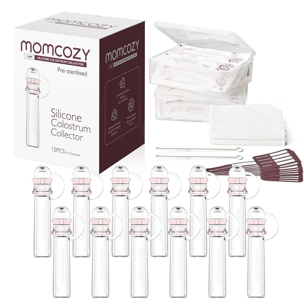 Momcozy - Colostrum Reusable Breast Milk Collector - 12 Pc Set