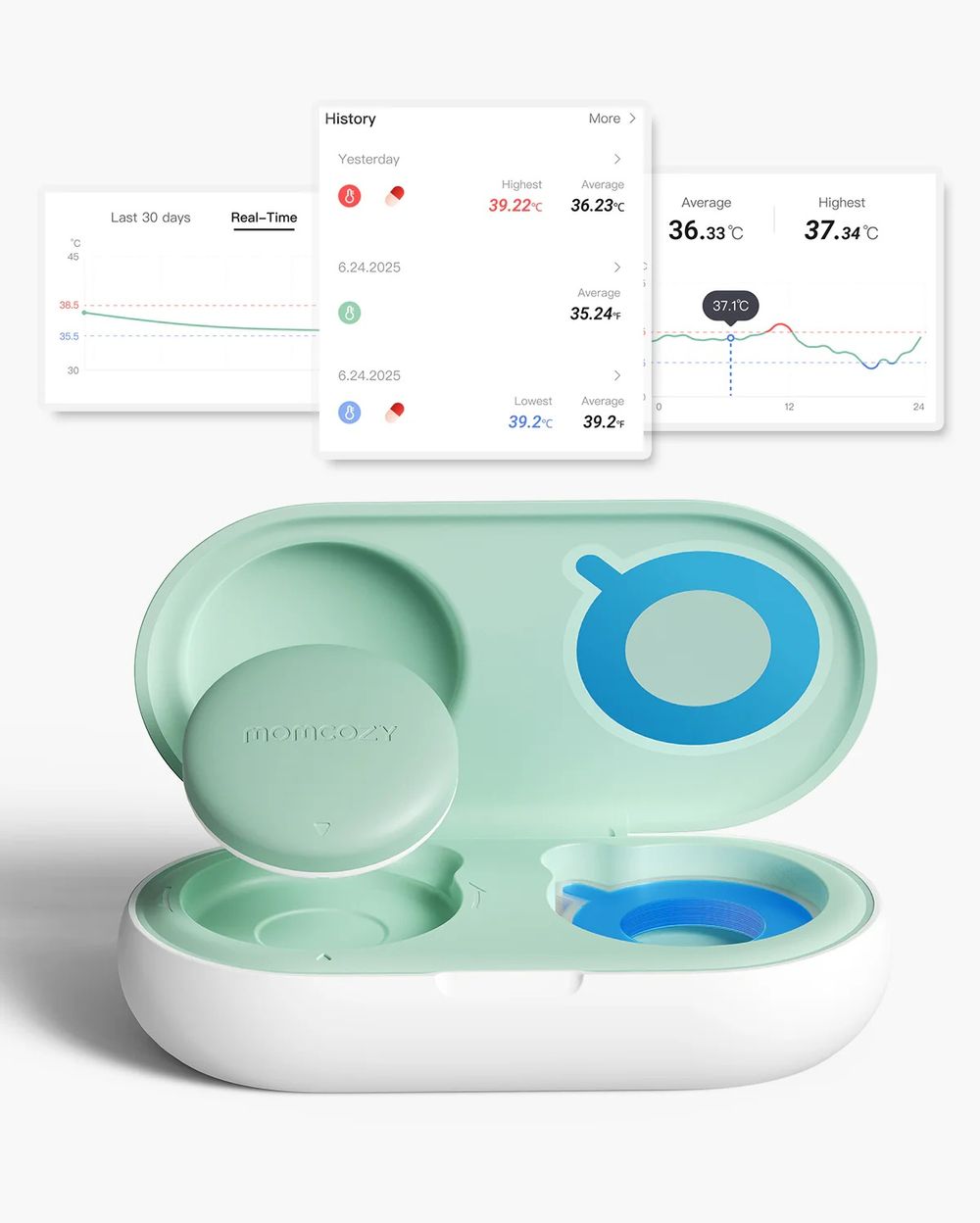 Momcozy - Wearable Digital Thermometer T31 - Green