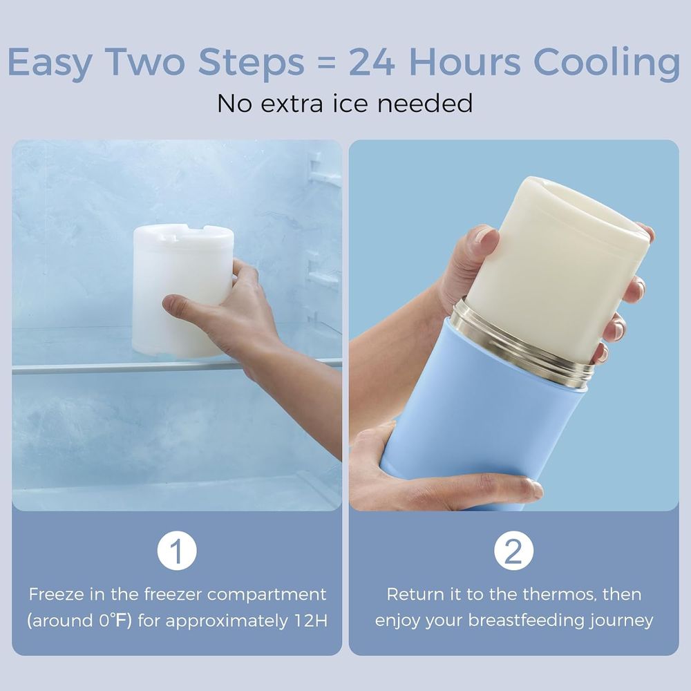 Momcozy - Portable Breast Milk Cooler - Blue - 650 ml