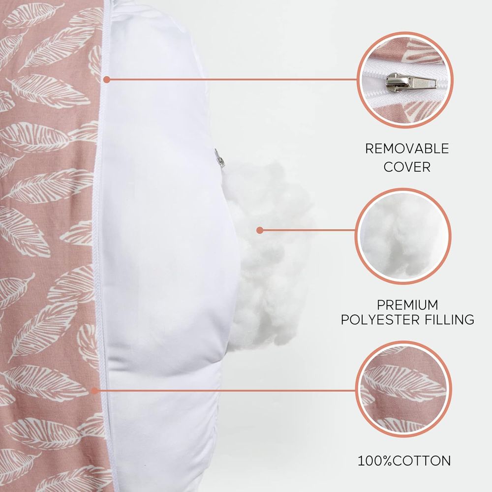 Momcozy Multifunctional And Adjustable Nursing Pillow - Light Pink