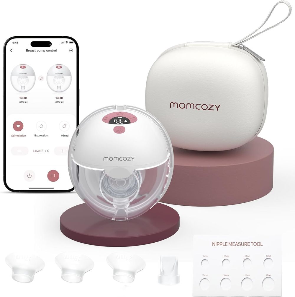 Momcozy - M5 Smart App Wearable Breast Pump Set - Cozy Red