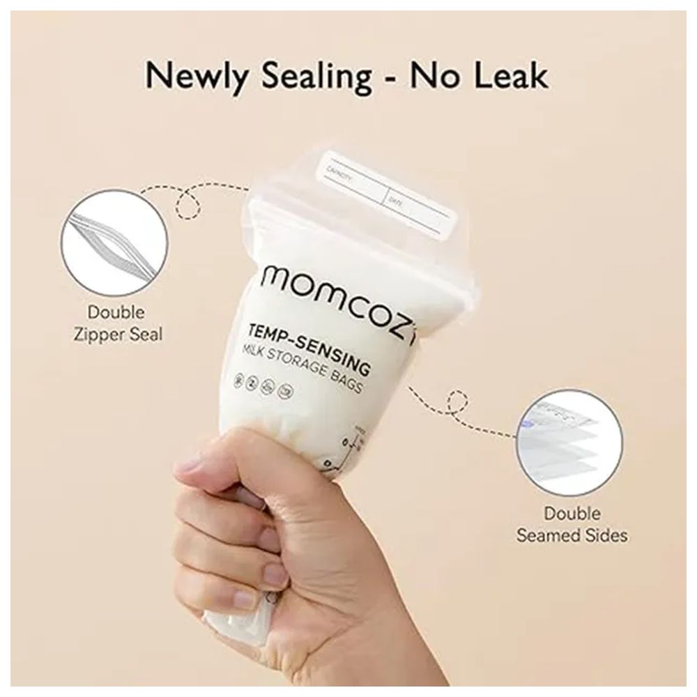 Momcozy Temp-Sensing Milk Storage Bag - Clear - 8 Pcs
