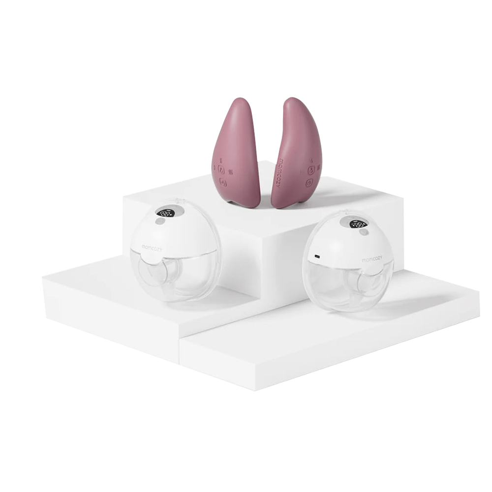 Momcozy - Double M5 Breast Pump And Double Breast Massager - Grey - 2 Pc Set