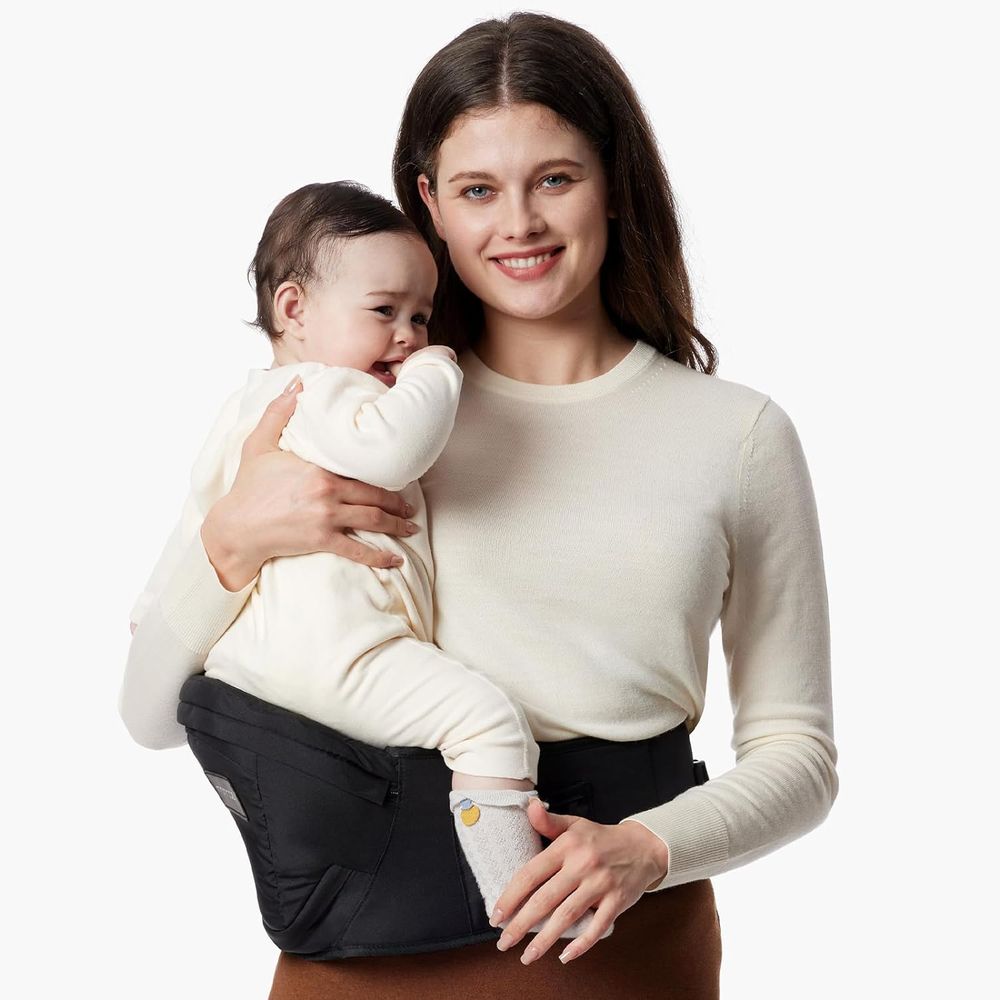 Momcozy - Hip Seat Baby Carrier -  Large - Black
