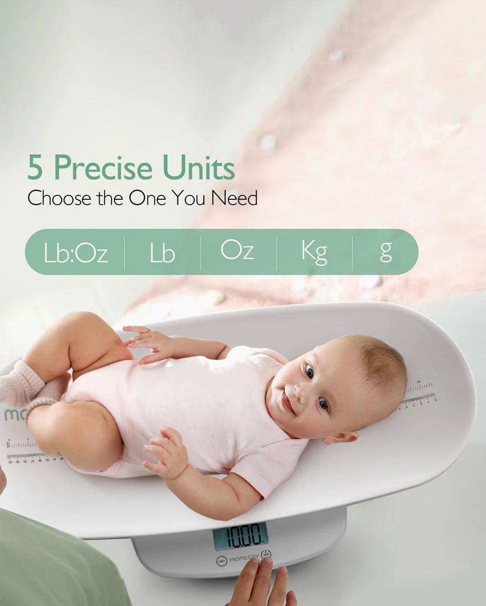Momcozy - Multi-function Baby Scale - Weight And Height Measurement - White